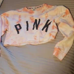 Worn once! PINK crop top sweatshirt